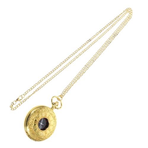 COMPUKAS Vintage Taschenuhr mit Schnitzmuster Mechanische Kette Dekorative Romanuhr Handaufzug Uhr für Männer Frauen Perfektes zu Geburtstagen Feiertagen von COMPUKAS