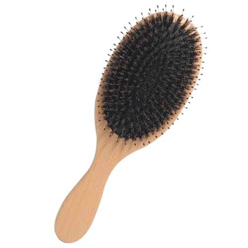 COMPUKAS Wildschweinborsten Haarbürste Damen Paddle Kamm Haarstyling Massage Natürliche Borsten Sanft Entwirrend Für Haartypen von COMPUKAS
