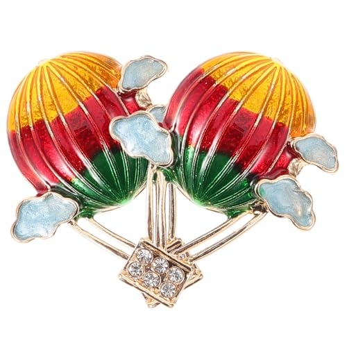 COMPUKAS Zinklegierung Ohrringe Damen Heißluftballon Motiv Strassbesatz Bunte Tropfen Ohrstecker Modischer Schmuck für Frauen und Mädchen von COMPUKAS