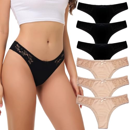 COMSOFT Damen Baumwolle Unterwäsche 6er Pack Atmungsaktiv Slips Cheeky Höschen Sexy Set Mehrpack von COMSOFT