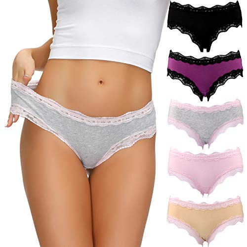 COMSOFT Unterwäsche Damen Baumwollhöschen Soft Stretchy Hipster Slips Sortiert 5er Pack (Mehrfarbig Briefs D, S) von COMSOFT