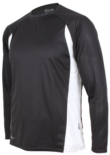 CONA RACER LONGSLEEVE - Unisex - Langarm Funktionsshirt (black/white, L) von CONA SPORTS
