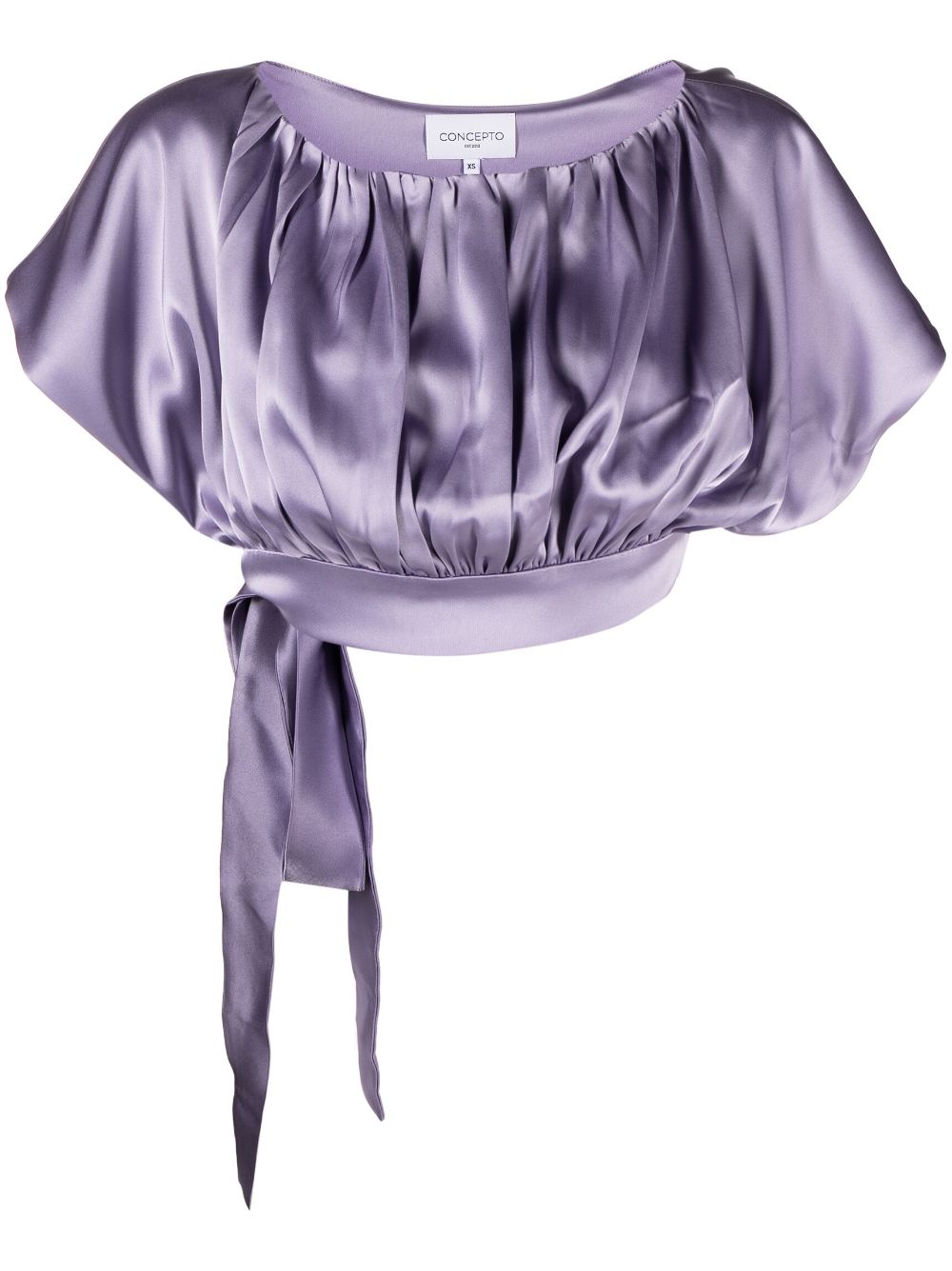 CONCEPTO Cropped-Bluse in Satinoptik - Violett von CONCEPTO