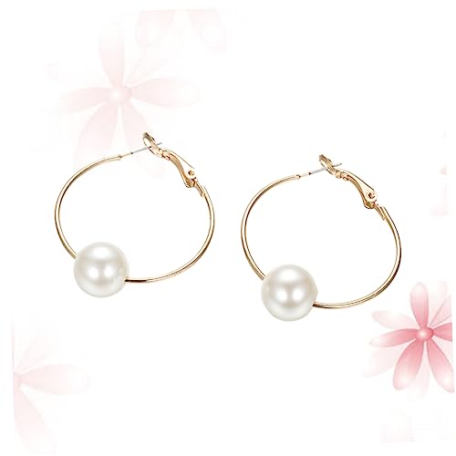 CONGARTENO 1 Paar Große Perlenohrringe für Frauen Weiße Ohrhänger Muscheln mit für Besondere Anlässe zu Feiertagen von CONGARTENO