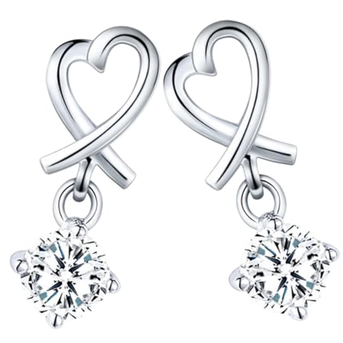 CONGARTENO 1 Paar Herzförmige Ohrringe mit Strass Anhänger für Frauen Leichte Drop Earrings als Perfektes für Besondere Anlässe Wie Valentinstag Hochzeit Geburtstag oder Weihnachten von CONGARTENO