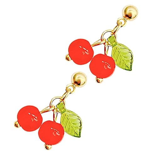CONGARTENO 1 Paar Kirsche Ohrringe für Frauen Trendige Tropfen Ohrringe mit Fruchtigem Design für Tägliches Tragen Dates oder Besondere Anlässe Gold CONGARTENO 1 Paar Kirsche Ohrringe für Frauen Trendige Tropfen Ohrringe mit Fruchtigem Design für Tägliches Tragen Dates oder Besondere Anlässe Gold von CONGARTENO