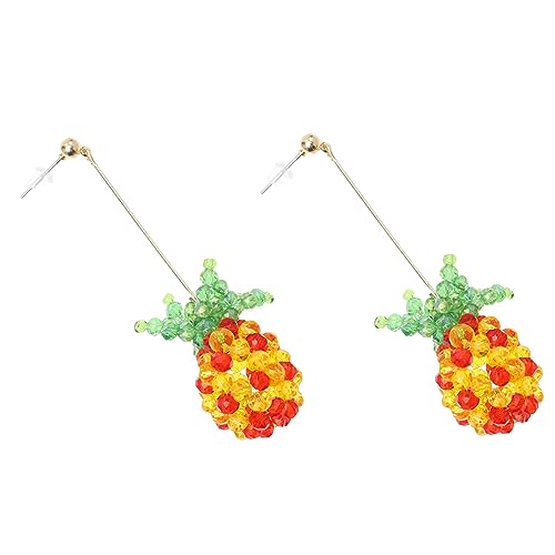 CONGARTENO 1 Paar Silber Früchte Ohrringe Vintage Ohrringe mit Ananas und Erdbeeren Ohrhänger für Damen für Partys und Besondere Anlässe von CONGARTENO