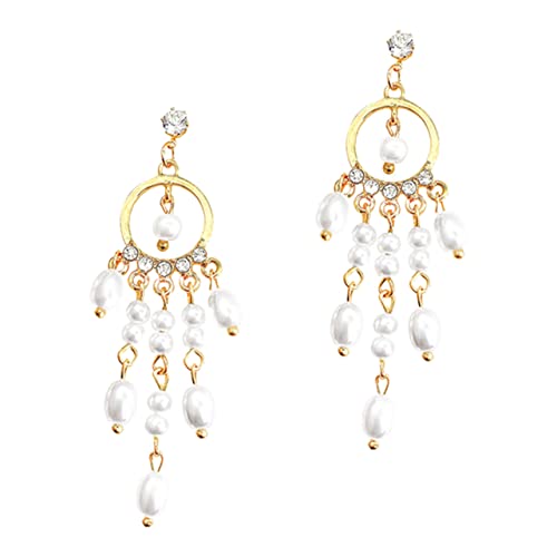 CONGARTENO 1 Paar Simulierte Perlen Ohrringe Vintage Dangle Ohrringe für Frauen Quaste für für Alltag Partys und Besondere Anlässe von CONGARTENO
