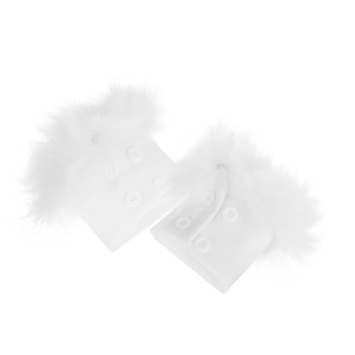 CONGARTENO 1paar Flauschige Armwärmer Aus Kunstfell Für Damen Weiße Flauschwärmer Für Herbst Und Winter Weiche Und Warme Stulpen Für Verschiedene Anlässe Elegantes Accessoire Für von CONGARTENO