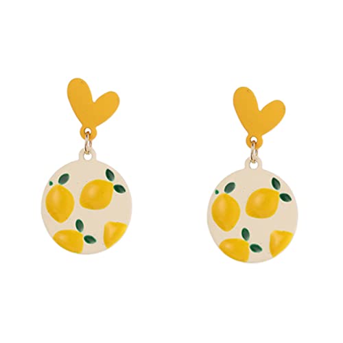 CONGARTENO Zitronen Ohrringe Für Damen Trendige Hängeohrringe S925 Silber Ohrstecker Modische Obstohrringe Geschenkideen Für Frauen von CONGARTENO
