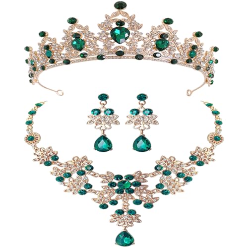 CONGARTENO 1 Satz Brautschmuck Set mit Krone Tiara Halskette und Ohrringen Hochzeitsaccessoires für Braut und Brautjungfern für Besondere Anlässe Geburtstagsfeiern und Fotoshootings CONGARTENO 1 Satz Brautschmuck Set mit Krone Tiara Halskette und Ohrringen Hochzeitsaccessoires für Braut und Brautjungfern für Besondere Anlässe Geburtstagsfeiern und Fotoshootings von CONGARTENO