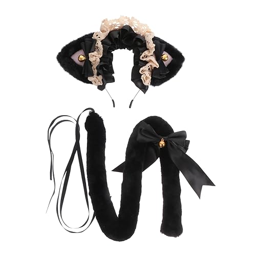 CONGARTENO 1 Satz Katzenohren Haarband mit Schleife und für Kostüm und Themenpartys Süßes Accessoire für Erwachsene für Halloween und Feiern von CONGARTENO