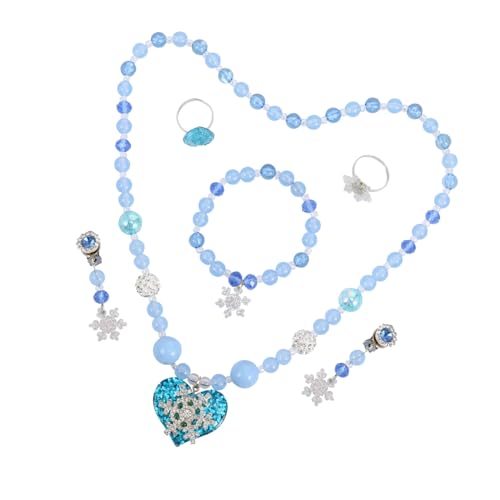 CONGARTENO Perlenkette Mit Blauen Schneeflocken Mädchenschmuckset Aus Süße Accessoires Perlenset Für Junge Mädchen Für Partys Und Alltag von CONGARTENO