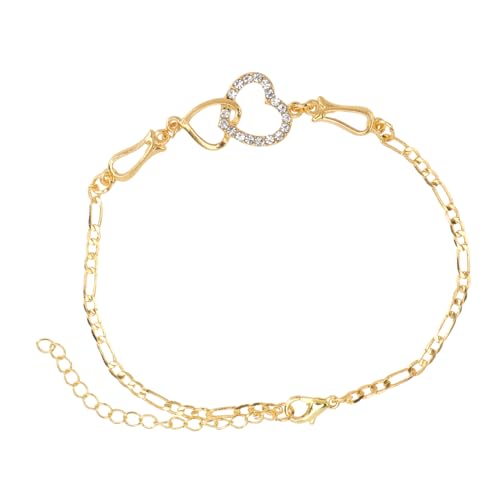 CONGARTENO 1 Stück Charm Armband Vergoldetem mit Herz Anhänger Verstellbare Damenarmkette Eleganter Schmuck für als für Freundinnen und Familien von CONGARTENO