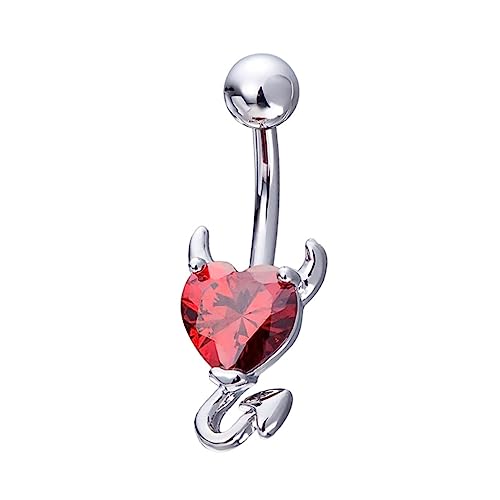 CONGARTENO 1 Stück Herzförmiger Zircon Nabelring Kreatives Bauchnabelpiercing mit Langlebigem und Hochwertigem für Damen und Herren von CONGARTENO