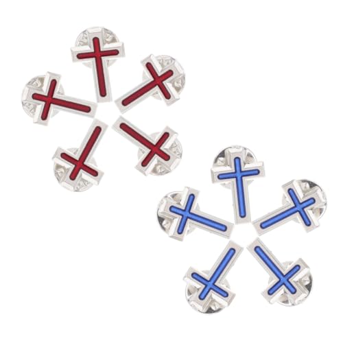 CONGARTENO 10 Stück Christliche Kreuz Anstecknadeln aus Metall Emaillierte Reverspins für Männer und Frauen Strapazierfähige Zinklegierung Broschen für Anzüge Kleider Religiöse Gebetsnadeln von CONGARTENO