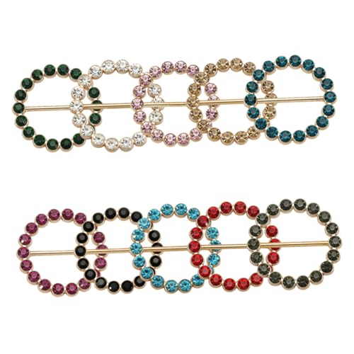 CONGARTENO 10 Stück Professionelle Schalringe und Hemdclips Dekorative Multifunktionale Kleidungs Schalhalter in Mischfarben Eleganter Schmuck für Damen bei Partys Hochzeiten und Alltag von CONGARTENO