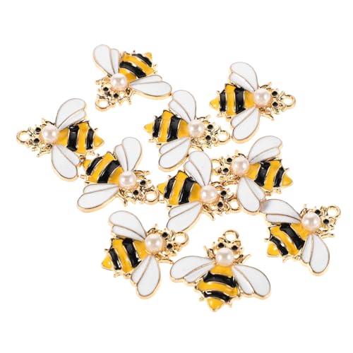CONGARTENO 10 Stück Teiliges Bienen anhänger Perlen charms Leichte Legierung Bunte Tier pendants für DIY Schmuckherstellung Geeignet für Ohrringe Armbänder und Bastelverzierungen von CONGARTENO