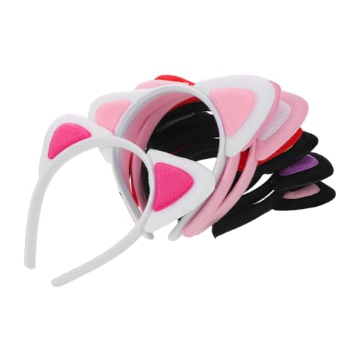 CONGARTENO 10 Stück Teiliges Plüsch Katzenohren Haarreif Weiches Hautfreundliches Stirnband Bequem und Rutschfest Vielseitiges Accessoire für Cosplay Kostüm und Festliche Partys von CONGARTENO