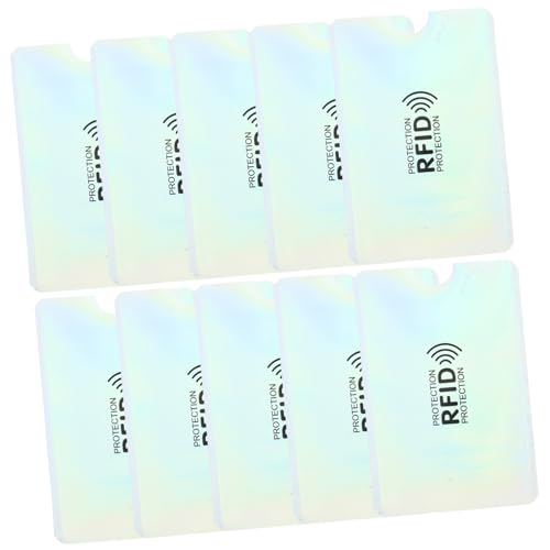 CONGARTENO 10 Stück Teiliges RFID Blockierendes Kartenetui aus Aluminiumfolie Schlankes und Leichtes Kreditkarten Schutzhüllen Kompatibel mit Standardgröße Bank und Ausweiskarten Schützt vor von CONGARTENO