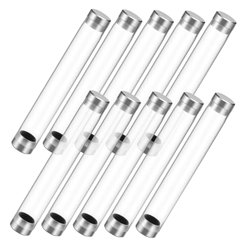 CONGARTENO 10 Stück Teiliges Transparentes Acryl stifteetui mit Stoppern Einzelner Stifteschutz Praktisch für Büro Schule Geschenke Stiftaufbewahrung und Präsentation von CONGARTENO