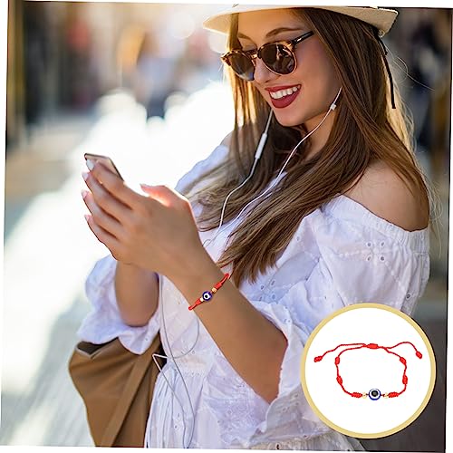 CONGARTENO 10 Stück Teiliges Verstellbares Handgefertigtes Evil Eye Armband Damen Herren Rotes Fadenarmband Schutz Schmuck Leichtes Modeschmuck von CONGARTENO