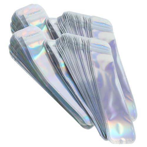 CONGARTENO 100 Stück Teiliges Holographische Selbstverschließbare Verpackungsbeutel aus Reißfestem PP für Stifte und Kleinteile Vielseitig Einsetzbar für Kleine Unternehmen und von CONGARTENO