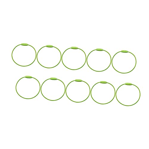 CONGARTENO 10st Schlüsselkettenteile Flacher Schlüsselanhänger Gepäckanhängerring Draht Schlüsselanhänger Kabel Id-Tag-draht Tag Keepers Klingeln Schlüsselorganisationsring Light Green von CONGARTENO