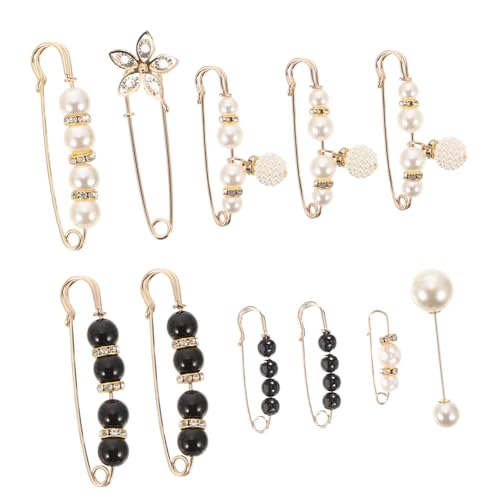 CONGARTENO 11 Stück Teiliges Hosenbroschen mit Perlen Design Taillen Clip für Damen Verstellbare Bundfixierer Eleganter Hüftgurtverschluss für Enge Vielseitige Mode Accessoires für Hosen und CONGARTENO 11 Stück Teiliges Hosenbroschen mit Perlen Design Taillen Clip für Damen Verstellbare Bundfixierer Eleganter Hüftgurtverschluss für Enge Vielseitige Mode Accessoires für Hosen und von CONGARTENO