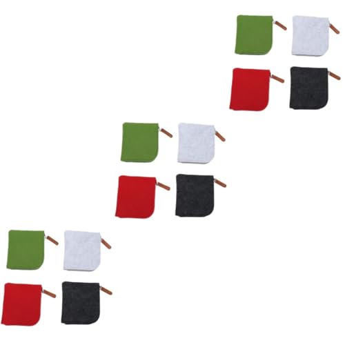 CONGARTENO 12stücke Mini-münzbeutel Aus Filz Für Mädchen Mit Reißverschluss Rot Grün Und Dunkelgrau Praktische Aufbewahrungstaschen Für Münzen Schlüssel Und Kleine Gegenstände Für von CONGARTENO