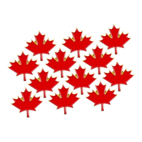 CONGARTENO 12 Stück Ahornblatt Anstecknadel Metall Brosche mit Emaille für Kanadischen Tag Leicht und Tragbar für Patriotische Feiern Stilvolle Kleidung und Taschen von CONGARTENO