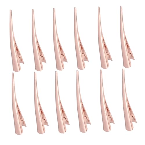 CONGARTENO 12 Stück Große Rutschfeste Entenmaul Haarspangen Roségold Stabile Haarklammern für Styling und Langlebige Alligator Clips für Damen und Mädchen von CONGARTENO