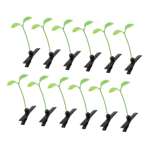 CONGARTENO 12 Stück Teiliges Pflanzliche Haarklammern aus Kunststoff Niedliche Bohnensprossen Haarspangen Vielseitig Einsetzbar für Damen und Mädchen Dekorative Wiederverwendbare Haarclips von CONGARTENO