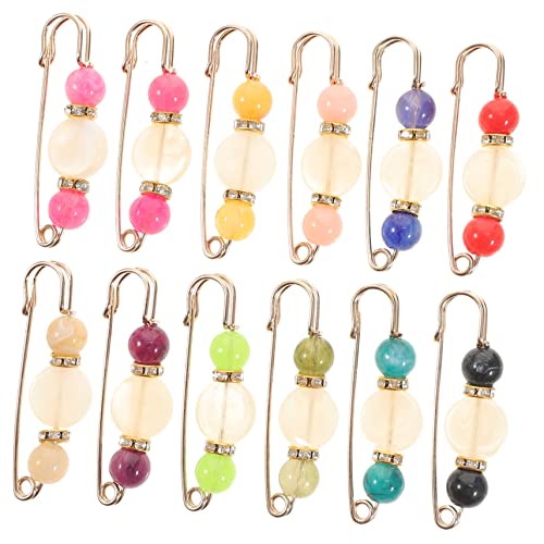 CONGARTENO 12 Stück Sicherheitsnadeln Für Hosen Taille Pulloverbrosche Mit Perlendekor Verstellbare Clips Für Damen Und Herren Stilvolle Hosenclips Zur Taillenstraffung Für Partys von CONGARTENO