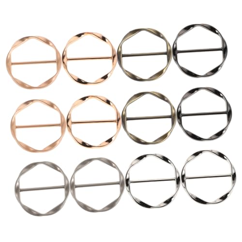 CONGARTENO 12stücke Schalnadeln Pulloverclips Für Damen Befestigungsschnallen Schalringe Kleidungsschnallen Hemdklammern Verschluss Für Schals Und Kleider Metall Clips Kleidungsbefestigung von CONGARTENO
