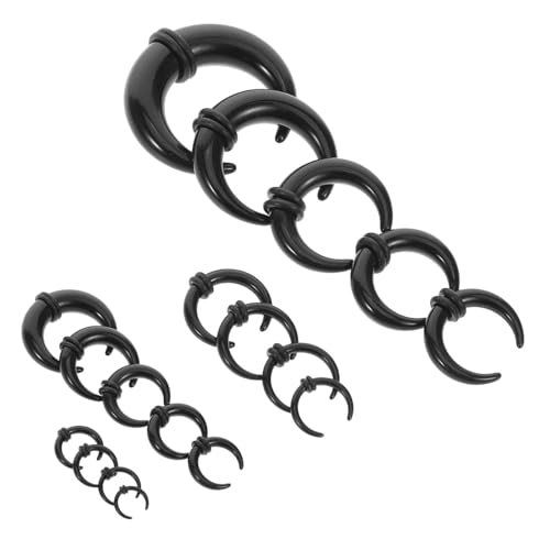 CONGARTENO 18 Stück Teiliges Schwarzes Kunststoff Septum Expander C förmige Nasen Ohrknorpel Piercing Schmuck Vielseitig für Männer und Frauen Leicht und Langlebig für Alltag und Reisen von CONGARTENO