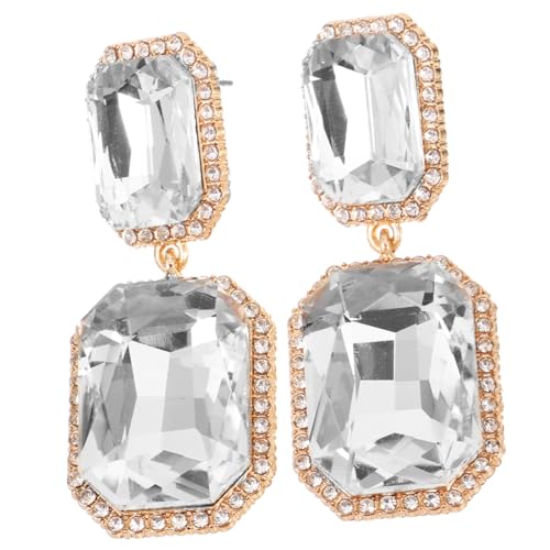 CONGARTENO 1Paar Geometrische Tropfenohrringe für Damen Hängende Ohrringe mit Glassteinen Modischer Ohrschmuck für Formelle Anlässe Funkelnde Ohrringe Langlebig von CONGARTENO