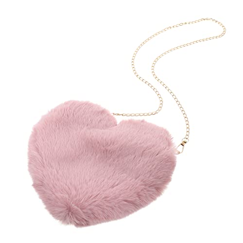 CONGARTENO 1Stk Pfirsichherzförmige Tasche rosa durchsichtige geldbörse die Handtasche der Frau flaumig aufbewahrungssack storage pockets valentinstag kette tasche Kettentasche für Mädchen von CONGARTENO