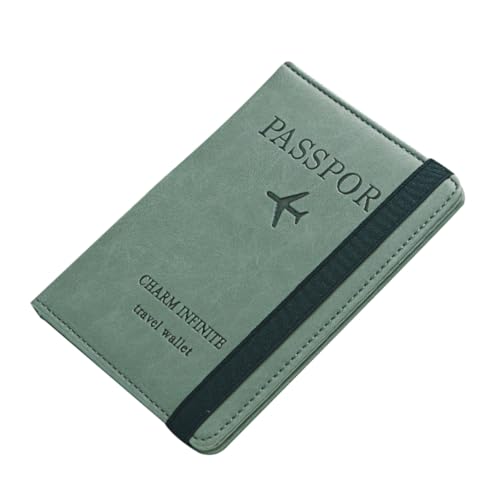 CONGARTENO 1stück RFID Reisepass Wallet Mehrzweck Pu Leder Tasche Für Frauen Schlank Und Praktisch Grün Für Reisen Id-Karten Und Wertsachen RFID-Schutz von CONGARTENO