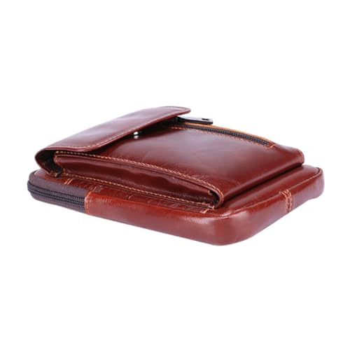CONGARTENO Einfache Retro Herren Gürteltasche Rindsleder Multifunktionale Outdoor Sport Hüfttasche für Reisen Freizeit und Laufen Stylische Umhängetasche für Smartphones 1 Stück von CONGARTENO
