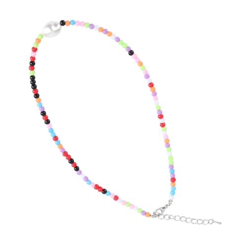 CONGARTENO Bunte Ethno Halskette Damen Kurze Perlenkette im Bohemia Stil Harz Vintage National Style Modisches Design für Partys und Reisen von CONGARTENO