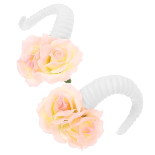 CONGARTENO Hörner Zum Anklipsen Gothic-haarspangen Schafhorn Blume Haarschmuck Ornamente Für Frauen Cosplay Haarspangen von CONGARTENO