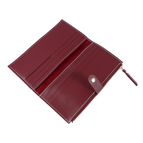 CONGARTENO 1stück Damen Lang Wallet Mit Großem Münzfach Multifunktionale Brieftasche Für Mädchen Tragbare Geldbörse Weinrot Für Täglichen Gebrauch Für Freunde Und Familie von CONGARTENO