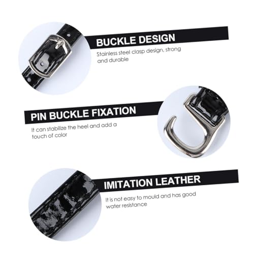 CONGARTENO 2 Paare Damen High Heel Riemchen Ersatz Fersenband Abnehmbar und Langlebig Rutschfeste Fixierhilfe für Pumps und Absatzschuhe Modisches Accessoire in Schwarz und Weiß Praktisch von CONGARTENO