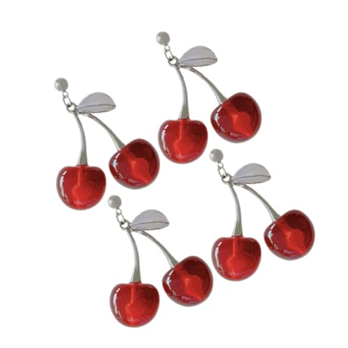 CONGARTENO 2 Paare Kirschen Ohrringe für Damen Niedliche Früchte Ohrhänger Langlebiger Schmuck mit Frischem Design Vielseitig Tragbar für Strand Alltag und Valentinstag von CONGARTENO