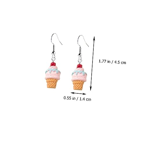 CONGARTENO 2paare Baumelnde Ohrringe in Eiscremeform Kreative Ohrhänger Für Mädchen Simulations-ohrringe Nicht Leicht Zu Verformen Verblassen Angenehmes Tragegefühl von CONGARTENO
