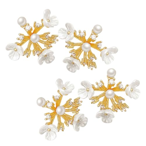 CONGARTENO 2 Paare Minimalistische Blüten Ohrstecker Damen Leicht Elegant Perlen Schmuck für Mädchen Alltag Fest von CONGARTENO