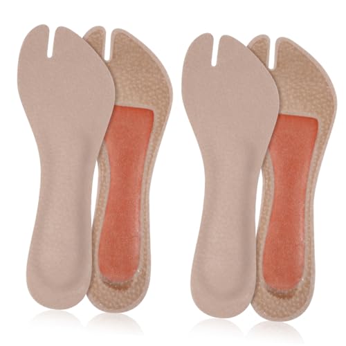 CONGARTENO 2 Paare Selbstklebende Sandaleinlagen mit Gepolsterter Dämpfung Rutschfest Fußgewölbeunterstützung Zuschneidbar Atmungsaktiv für Offene Sandalen und Schwitzende Füße Apricot S von CONGARTENO