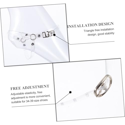 CONGARTENO 2 Paare Verstellbare Pu schuhriemen mit Metallverschluss Anti rutsch High heels Riemchen Transparente Damen Schnürsenkel für Elegante Pumps und Absatzschuhe Praktisch und von CONGARTENO