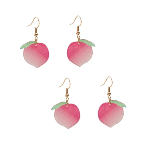 CONGARTENO 2 Paare Wasserpfirsich Ohrhänger Damen Leichte Ohrringe Modisch Kreativ Elegant Für Alltag Dating Schmuck von CONGARTENO